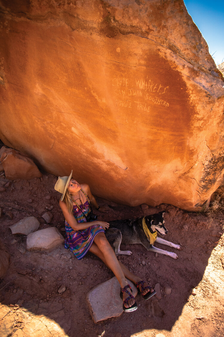 Contemplating the person behind the inscription. Photo by Stephen Eginoire